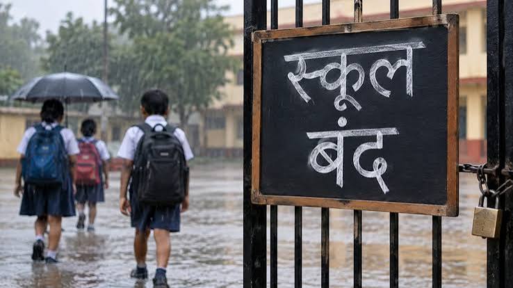 भारी बारिश के बीच KG से 12वीं तक के स्कूल बंद 